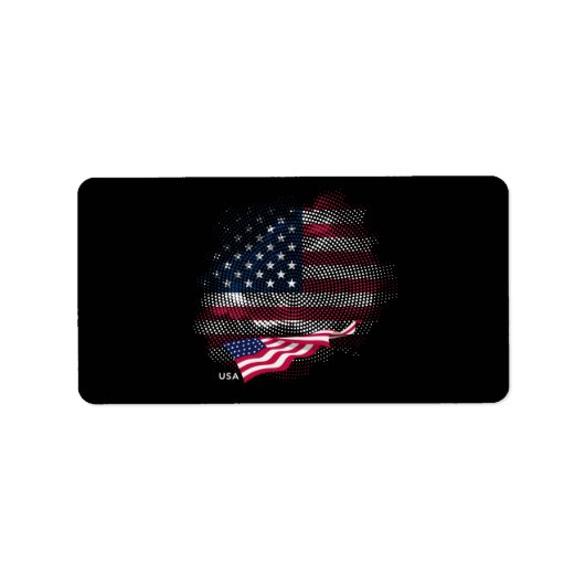 Étiquette Drapeau USA (Devant)