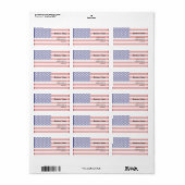 Étiquette Drapeau USA (Feuille entière)
