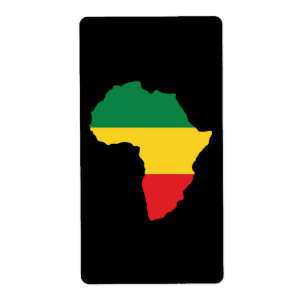 Étiquette Drapeau vert, or et Afrique rouge