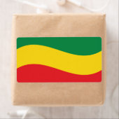 Étiquette Drapeau vert, or (jaune) et rouge (En situation)