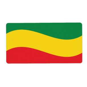 Étiquette Drapeau vert, or (jaune) et rouge