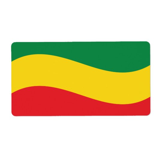 Étiquette Drapeau vert, or (jaune) et rouge (Devant)