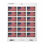 Étiquette Drapeau vintage des États-Unis (Feuille entière)