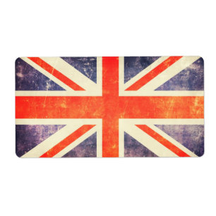 Étiquette Drapeau vintage d'Union Jack