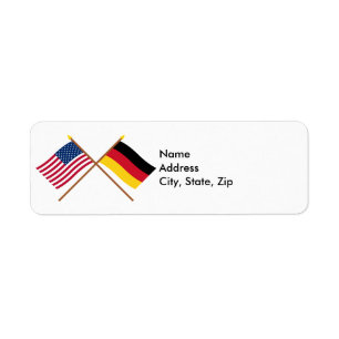 Étiquette Drapeaux croisés États-Unis et Allemagne