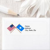 Étiquette Drapeaux croisés États-Unis et Somalie (En situation)