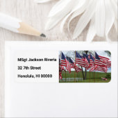 Étiquette Drapeaux et croix américains (En situation)