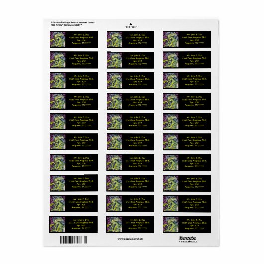 Étiquette Dread Cthulhu Return Address Label (Feuille entière)