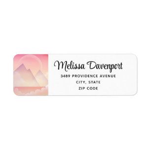 Étiquette Dreamy Pastel Mountain Landcape Adresse