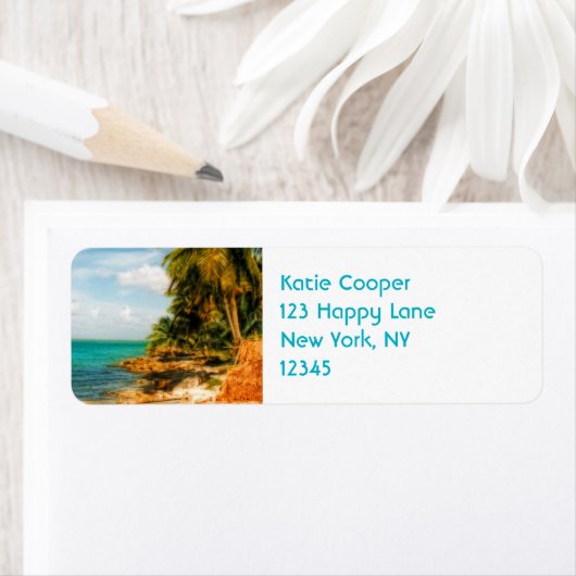 Étiquette Dreamy Tropical Beach (En situation)