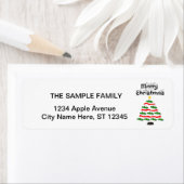 Étiquette Drôle Alligator Caricature Arbre de Noël (En situation)