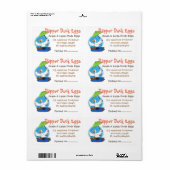 Étiquette Drôle canard dessin animé de danse illustration ca (Feuille entière)