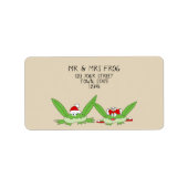 Étiquette Drôle Cartoon Cute Frog Couple Noël moderne (Devant)