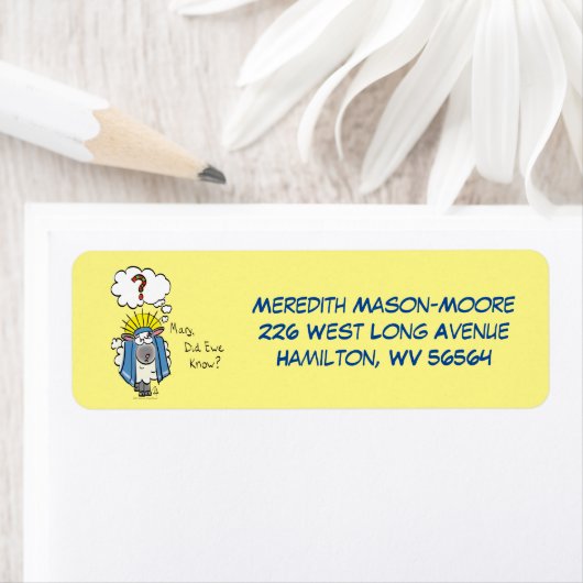 Étiquette Drôle Christian Noël mignon Mouton Dessin (En situation)