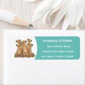 Étiquette Drôle dessin de la famille meerkat (En situation)