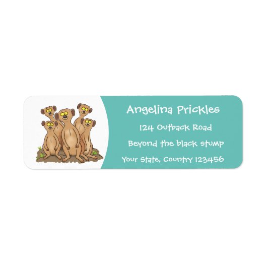 Étiquette Drôle dessin de la famille meerkat (Devant)