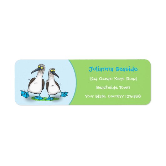 Étiquette Drôle, joyeux croquis à pieds bleus dansant dessin (Devant)