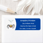 Étiquette Drôle mignon dessin animé d'araignée moelleuse (En situation)