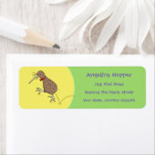 Étiquette Drôle mignon kiwi de Nouvelle-Zélande saut de band (En situation)