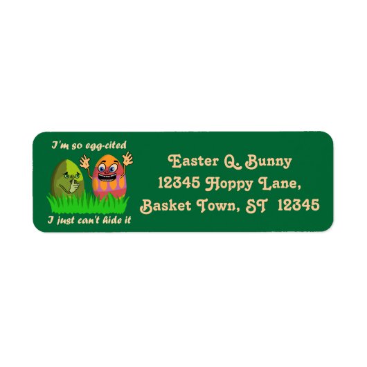 Étiquette Drôle mignon OEufs de Pâques Dessin (Devant)