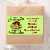 Étiquette Drôle Noël Cartoon Fruitcake (En situation)