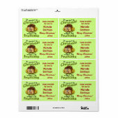 Étiquette Drôle Noël Cartoon Fruitcake (Feuille entière)