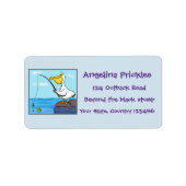 Étiquette Drôle pélican de pêche (Devant)