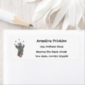 Étiquette Drôle rhinocéros mignon jonglant sur monocycle (En situation)