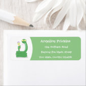 Étiquette Drôle serpent vert avec caricature maraca (En situation)