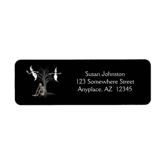 Étiquette Drôle Skeleton Ghosts Halloween Adresse (Devant)