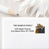 Étiquette Drôle Sloth et Llama American Gothwork (En situation)