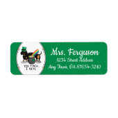 Étiquette Drôle St. Patrick's Day Dachshund (noir & bronzage (Devant)