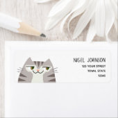 Étiquette Drôle Tabby Cat Adresse de retour (En situation)