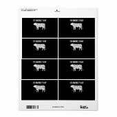 Étiquette Drôle Vache Barbecue Pit Master Cadeau (Feuille entière)
