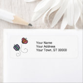 Étiquette drôles de papillons caricaturaux (En situation)