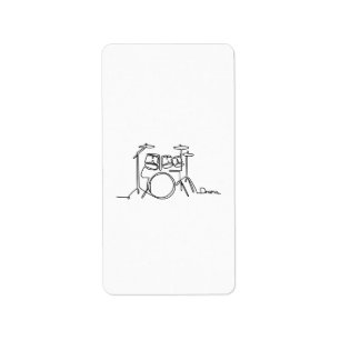 Étiquette Drummer Music Design Drums One-Line