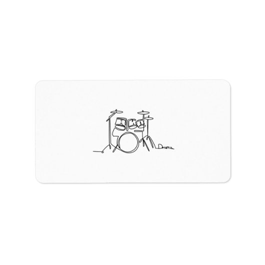 Étiquette Drummer Music Design Drums One-Line (Devant)