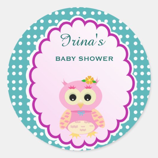 Étiquette du Baby shower Favoriser l'autocollant P (Devant)