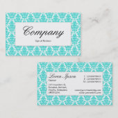 Étiquette du centre - Aqua Damask (Devant / Derrière)