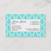 Étiquette du centre - Aqua Damask (Dos)
