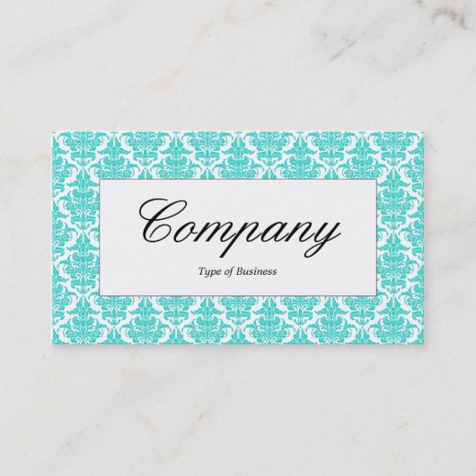 Étiquette du centre - Aqua Damask (Devant)