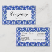 Étiquette du centre - Navy Damask (Devant / Derrière)