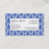 Étiquette du centre - Navy Damask (Dos)