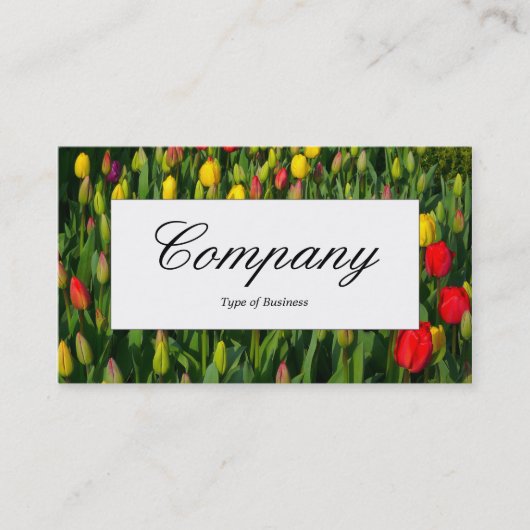 Étiquette du centre - Tulipes colorées (Devant)