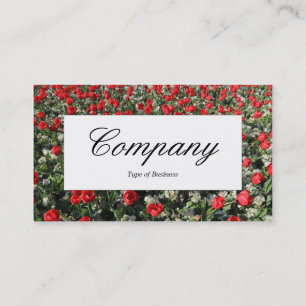 Étiquette du centre - Tulipes rouges et Primroses