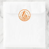 Étiquette du cercle de feu inflammable orange (Sac)