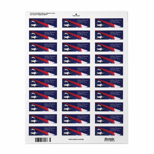 Étiquette du drapeau américain (Feuille entière)