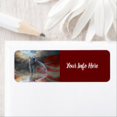 Étiquette du drapeau américain de l'Ours polaire d (En situation)