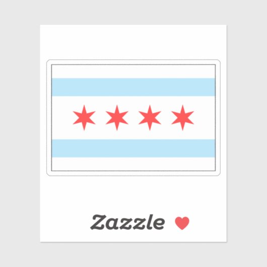 Étiquette du drapeau de Chicago (Feuille)