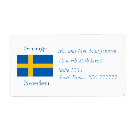 Étiquette du drapeau suédois (Devant)